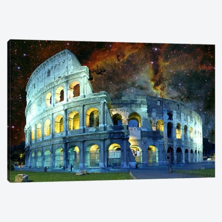 Rome (Colosseum), Italy Nebula Skyline Canvas Print #SKY57} by 5by5collective Canvas Art Print
