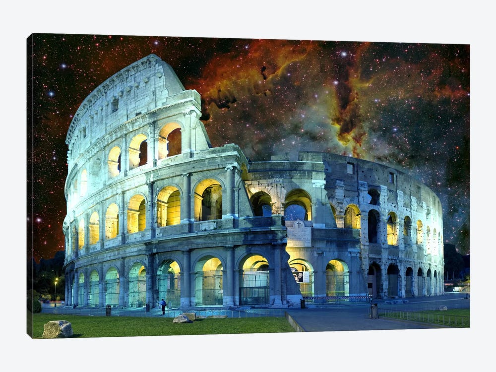 Rome (Colosseum), Italy Nebula Skyline by 5by5collective 1-piece Canvas Art