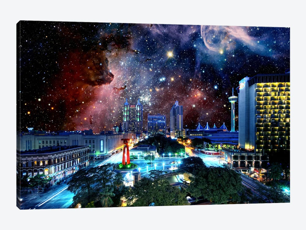 San Antonio, Texas Carina Nebula Skyline by 5by5collective 1-piece Art Print