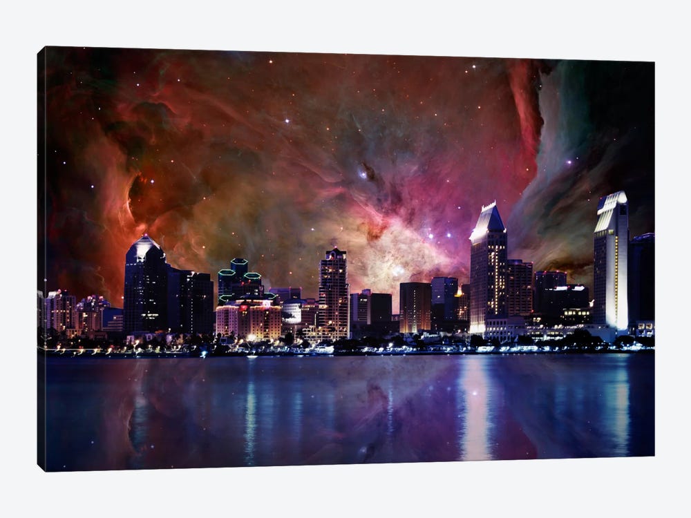 San Diego, California Orion Nebula Skyline by 5by5collective 1-piece Canvas Art