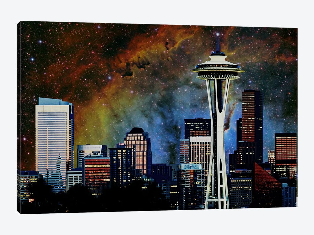 Seattle, Washington Elephant's Trunk Nebula Skyline 1-piece Art Print