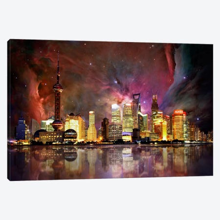 Shanghai, China Orion Nebula Skyline Canvas Print #SKY62} by 5by5collective Canvas Print