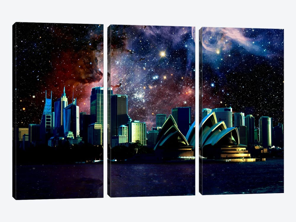 Sydney, Australia Carina Nebula Skyline by 5by5collective 3-piece Canvas Art Print