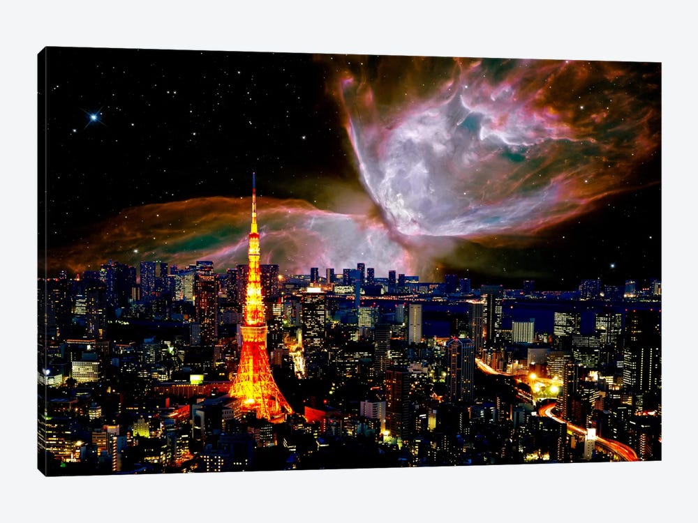 Tokyo, Japan Butterfly Nebula Skyline by 5by5collective 1-piece Canvas Art