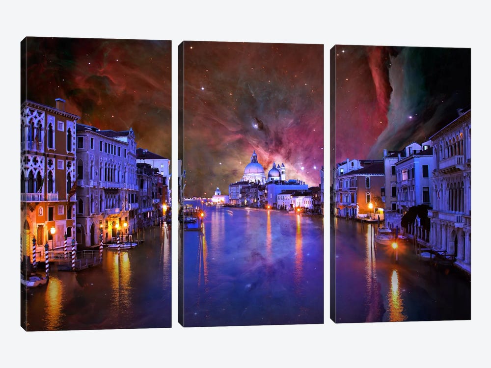 Venice, Italy Orion Nebula Skyline by 5by5collective 3-piece Art Print