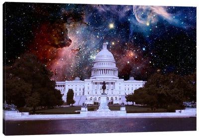Washington, D.C. Carina Nebula Skyline Canvas Art Print - Nebula Art