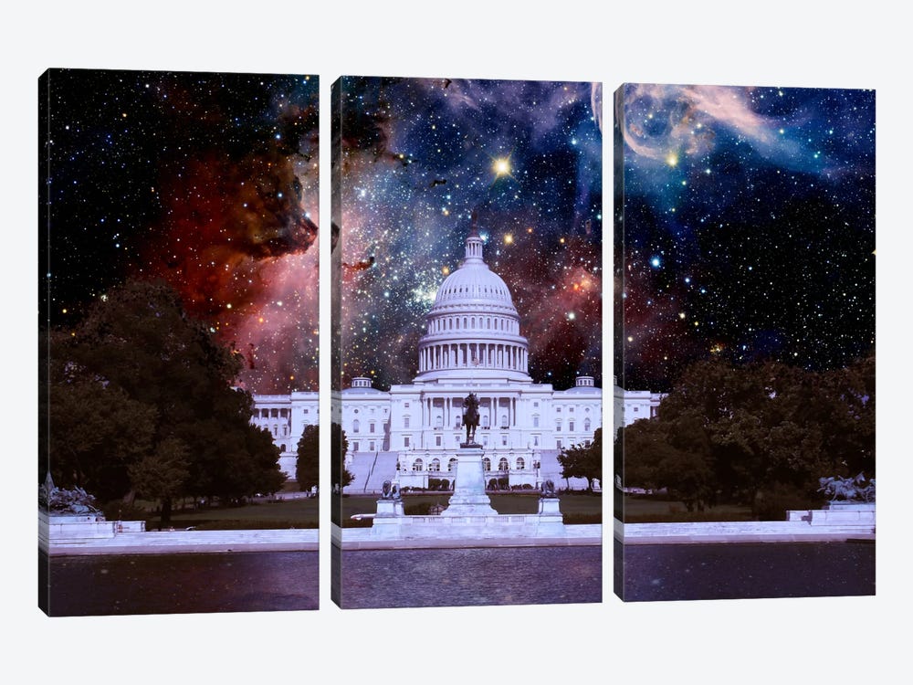 Washington, D.C. Carina Nebula Skyline by 5by5collective 3-piece Canvas Wall Art