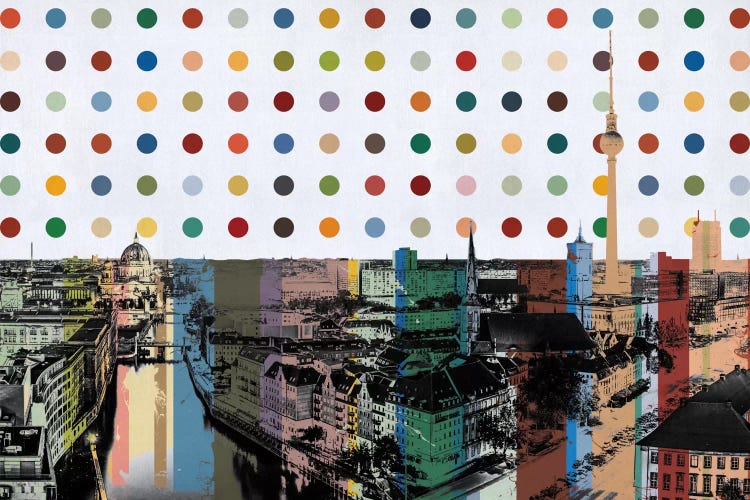 Berlin, Germany Colorful Polka Dot Skyline by Unknown Artist wall art