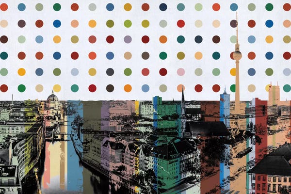 Polka Dot: Berlin, Germany Colorful Polka Dot Skyline by Unknown Artist