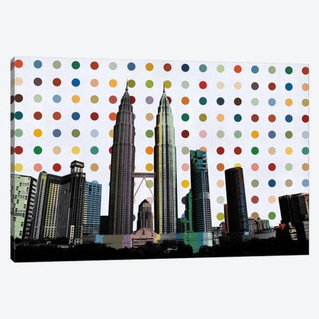 Kuala Lumpur, Malaysia Colorful Polka Dot Skyline Canvas Print #SKY74} by Unknown Artist Art Print