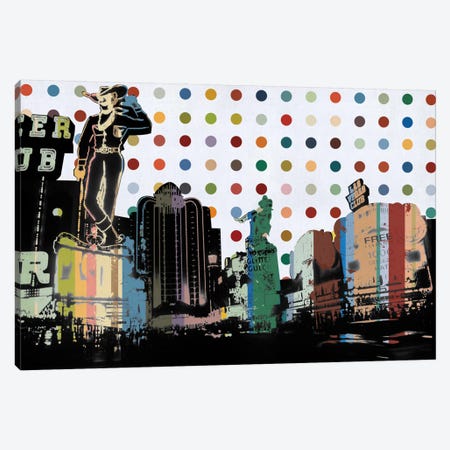 Las Vegas, Nevada Colorful Polka Dot Skyline Canvas Print #SKY75} by Unknown Artist Art Print