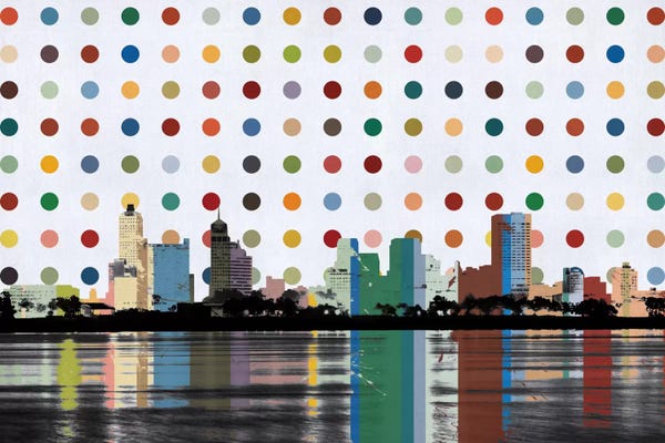 Polka Dot: Memphis, Tennessee Colorful Polka Dot Skyline by Unknown Artist