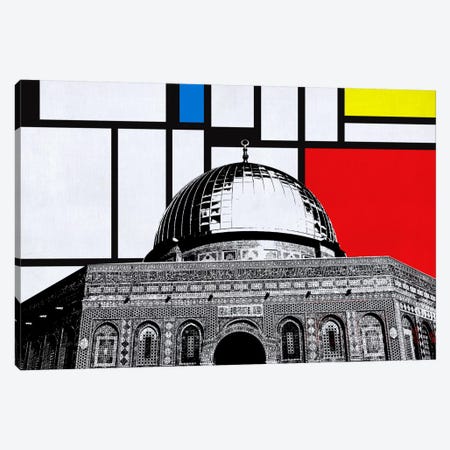 Jerusalem, Israel Skyline with Primary Colors Background Canvas Print #SKY7} by Unknown Artist Canvas Art