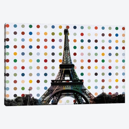 Paris, France Colorful Polka Dot Skyline Canvas Print #SKY85} by 5by5collective Canvas Wall Art
