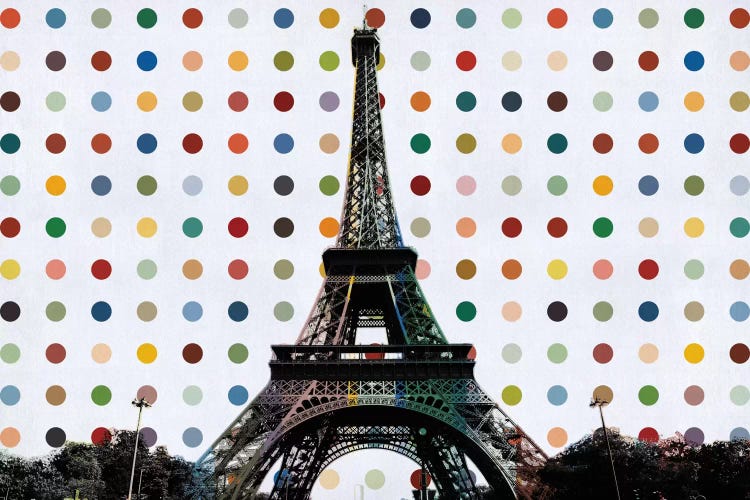 Paris, France Colorful Polka Dot Skyline