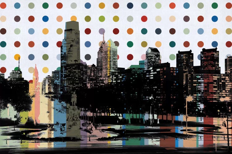 Philadelphia, Pennsylvania Colorful Polka Dot Skyline