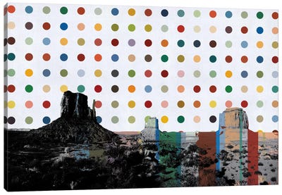 Phoenix, Arizona Colorful Polka Dot Skyline Canvas Art Print - Polka Dot Patterns