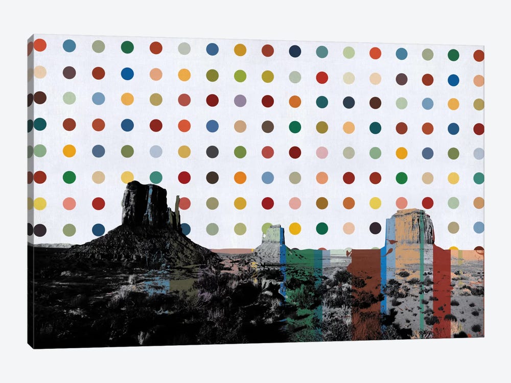Phoenix, Arizona Colorful Polka Dot Skyline by Unknown Artist 1-piece Canvas Print
