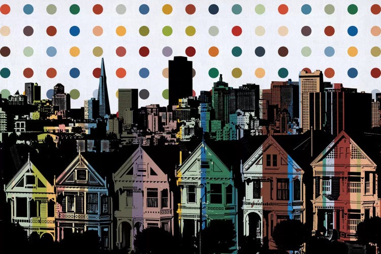 San Francisco California Colorful Polka Dot Skyline