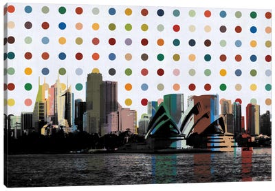 Sydney, Australia Spot Painting Canvas Art Print - Skylines Collection
