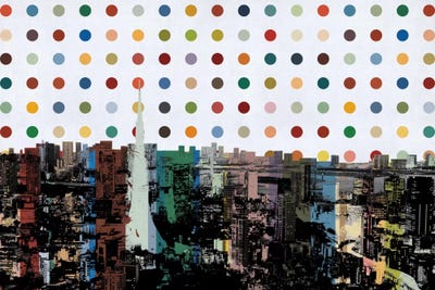 Tokyo, Japan Spot Painting by Unknown Artist metal wall art