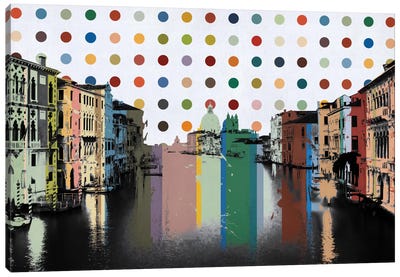 Venice, Italy Spot Painting Canvas Art Print - Skylines Collection