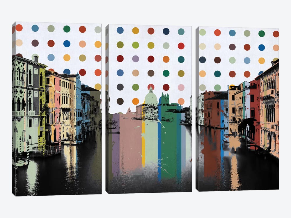 Venice, Italy Spot Painting by Unknown Artist 3-piece Canvas Print