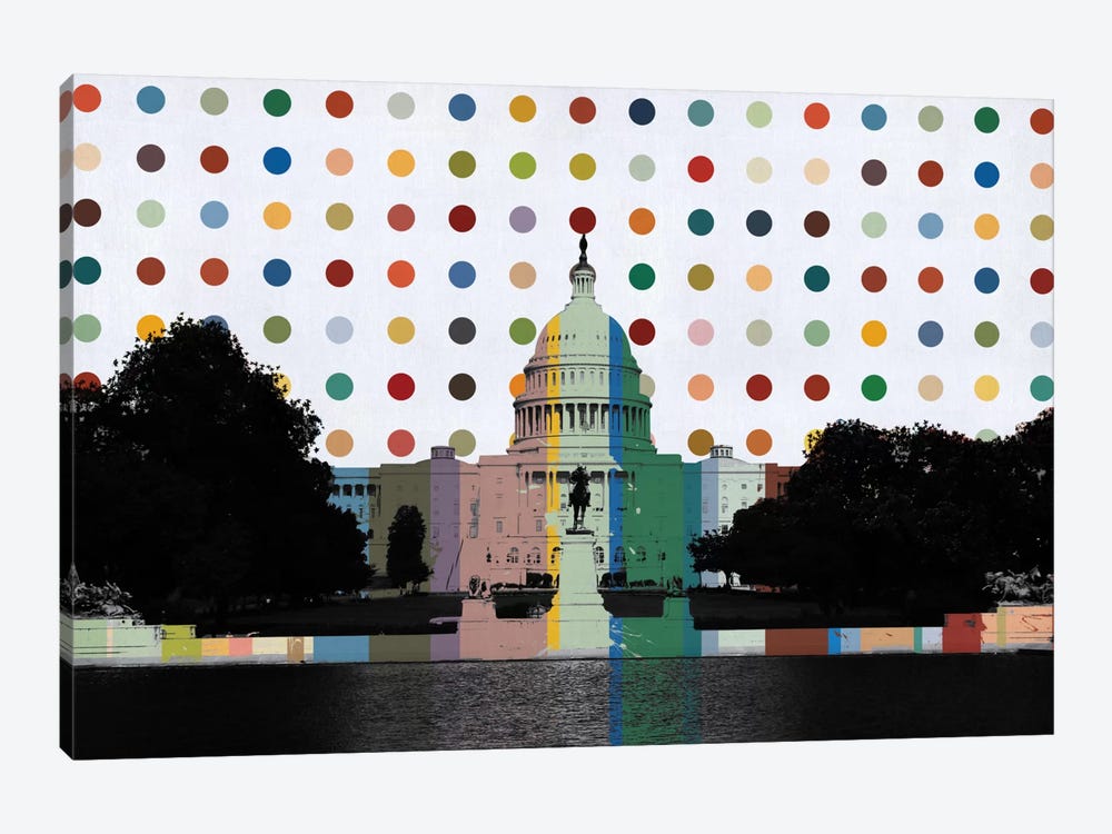 Washington, DC Spot Painting by Unknown Artist 1-piece Canvas Wall Art