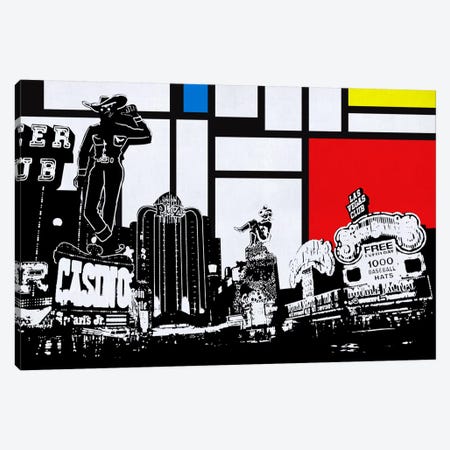 Las Vegas, Nevada Skyline with Primary Colors Background Canvas Print #SKY9} by Unknown Artist Canvas Art Print