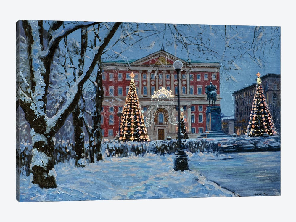 New Year City Administration by Simon Kozhin 1-piece Canvas Art Print