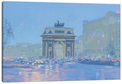 Arc De Triomphe Kutuzovsky Prospect Canvas Art Print - Plein Air Paintings