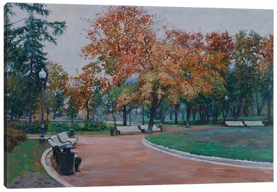 Near The Novodevichy Convent In The Park Canvas Art Print - Moscow Art