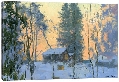 Fedoskino Frosty Morning Canvas Art Print - Plein Air Paintings