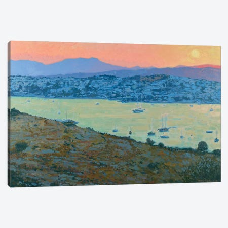 Gumbet Bay At The End Of The Day Canvas Print #SKZ131} by Simon Kozhin Canvas Wall Art