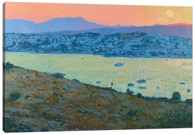 Gumbet Bay At The End Of The Day Canvas Art Print - Simon Kozhin