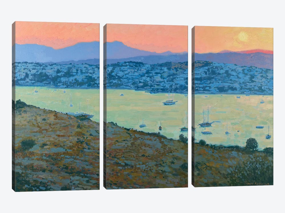 Gumbet Bay At The End Of The Day by Simon Kozhin 3-piece Canvas Art Print