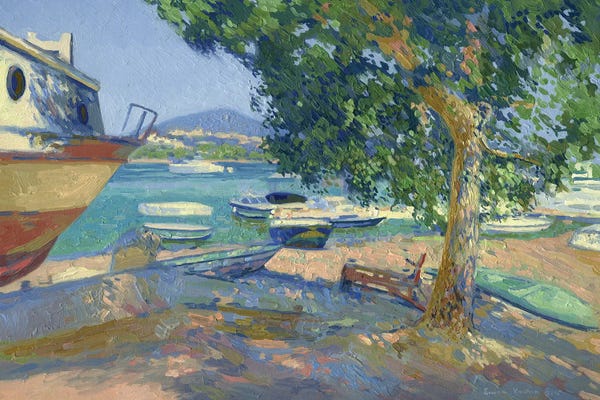 Simon Kozhin: In The Shade At The Harbor by Simon Kozhin