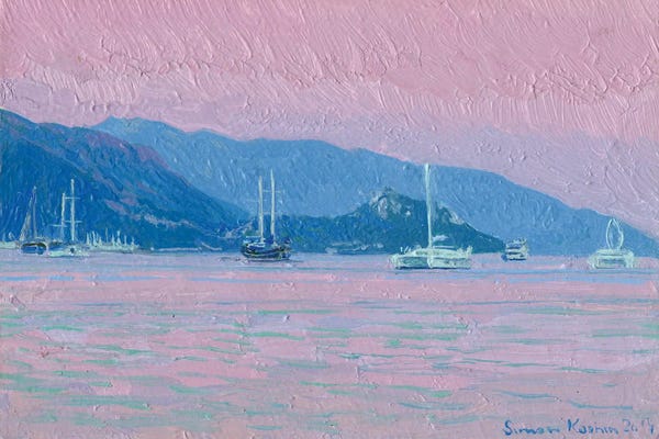 Artists Like Monet: Evening Marmaris Turkey by Simon Kozhin