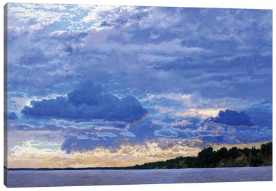 Sunset On The Volga Gorodets Canvas Art Print - Simon Kozhin