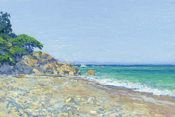 Plein Air Paintings: Evening The Rocky Shore Beldibi Turkey by Simon Kozhin
