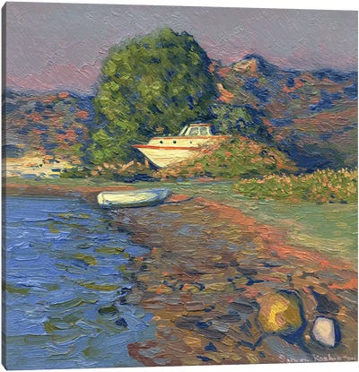 Evening Sun Boats Canvas Art Print - Simon Kozhin