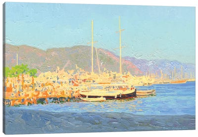 The Evening Sun Sailboats Marmaris Turkey Canvas Art Print - Simon Kozhin