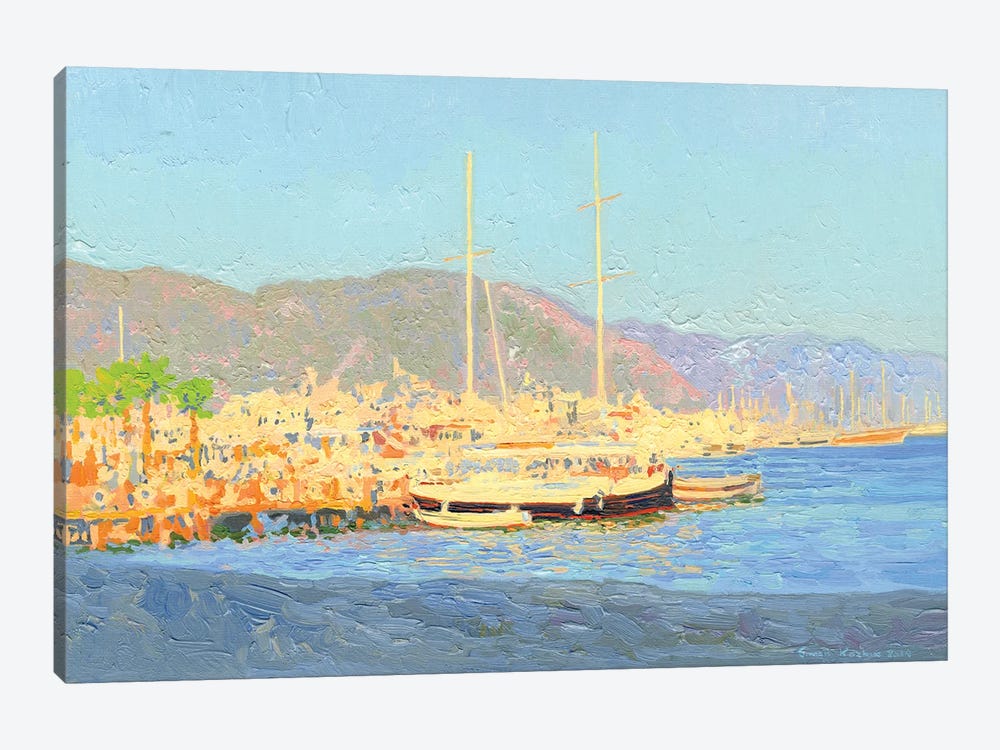 The Evening Sun Sailboats Marmaris Turkey by Simon Kozhin 1-piece Canvas Art