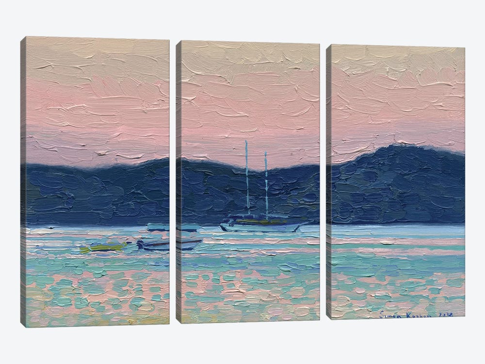 Sunset In Gumbet by Simon Kozhin 3-piece Canvas Artwork