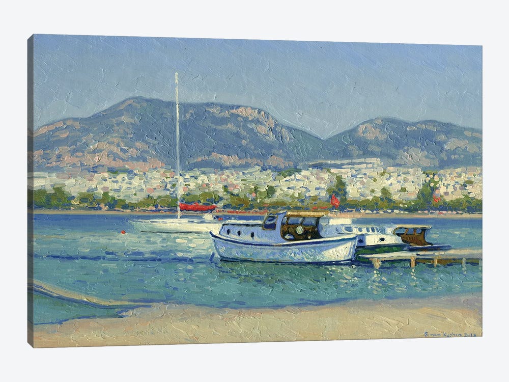 Boats In Gumbet Bay by Simon Kozhin 1-piece Canvas Print