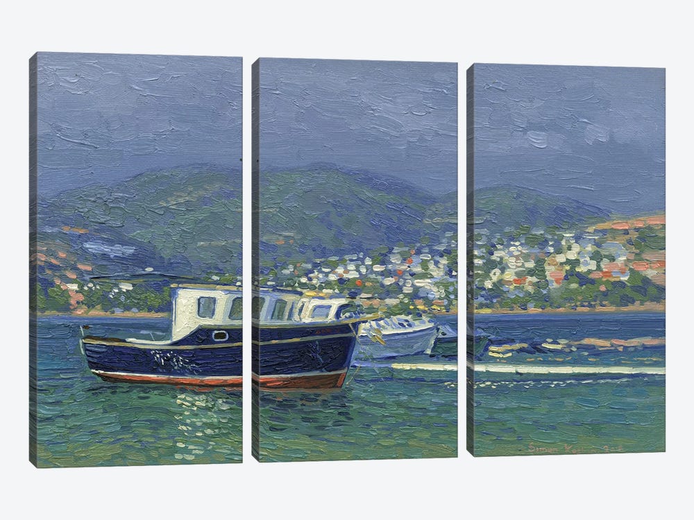 Fishing Longboat 3-piece Canvas Art
