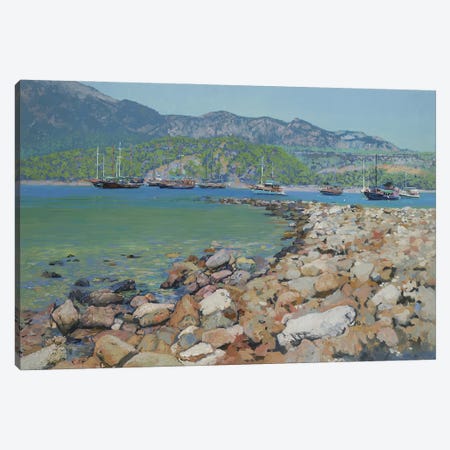 Sunny's Harbor Canvas Print #SKZ166} by Simon Kozhin Canvas Wall Art