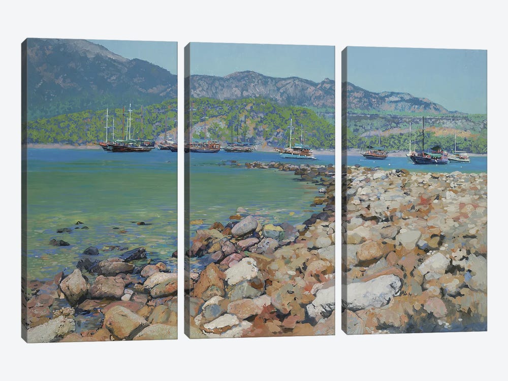 Sunny's Harbor by Simon Kozhin 3-piece Art Print