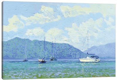 Yachts In The Bay Marmaris Turkey Canvas Art Print - Simon Kozhin