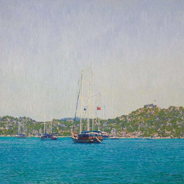 Yachts: Yachts In The Simena Harbor Turkey by Simon Kozhin